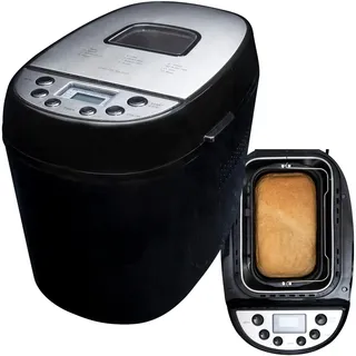 Gastronoma 18260001 Brotbackautomat, Brotbackmaschine 12 digitale Programme, automatisches Zutatenfach, für 1350 Gramm Brotlaibe, Sichtfenster, 13 Stunden Verzögerungs Timer, 60 Min Warmhaltefunktion