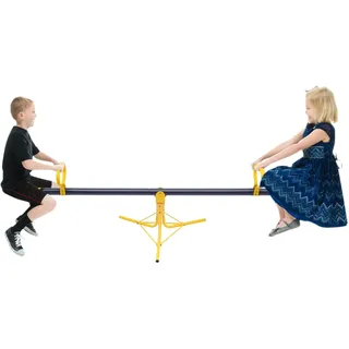 Mqwdxzfes 360-Grad Drehbar Kinderwippe, 2 Sitzer Gartenwippe mit Rutschfesten Sitzen, Stahl Wippschaukel Wippe Kinder Outdoor, Garten Spielgerät Teeterboard, 50kg Traglast, ab 3 Jahren