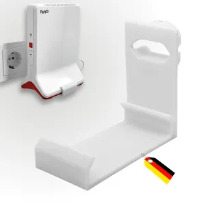 Halterung für AVM Fritz!Repeater 6000 & 3000 AX WLAN Repeater Accespoint Steckdosen-Halterung ohne Bohren – Platzsparender Halter direkt an der Steckdose/Wand – Weiß, Made in Germany