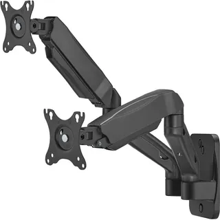 Maclean Brackets Maclean Wandhalterung für zwei Monitore 17–32" 9kg max mechanische Feder MC-988 (Wand, 32", 9 kg), Monitor Halterung, Schwarz