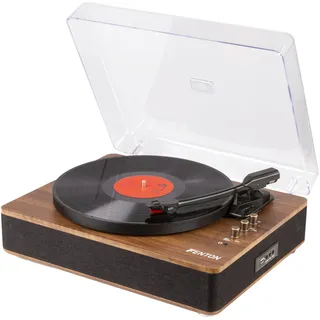 Fenton RP305 Plattenspieler mit Direktantrieb Schwarz, Holz Manuell