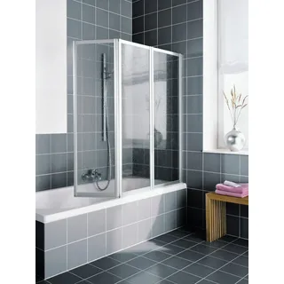 Kermi Vario 2000 Faltwand 3-flügelig für Badewanne 140 x 140 cm Silber