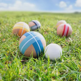 REMEMBER Boccia - Holzboccia  (8x Holzboccias + 1x Holzbällchen + 1x Baumwolltasche)