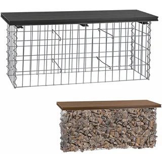 DEMA Gabionenbank Wuppertal 100x30x43cm anthrazit wpc Gartenbank Gabione Sitzbank