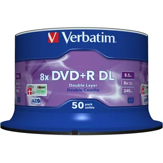 Verbatim DVD+R DL 8,5GB 8x mattes silber 50er Spindel