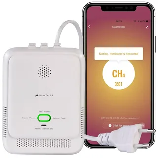 VisorTech Smarter Multi-Gasmelder für haushaltsübliche Gase, WLAN & App, 85db