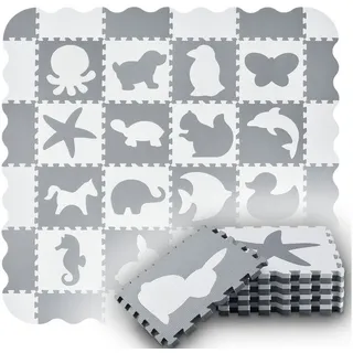 Juskys Puzzlematte für Babys und Kinder - weiß