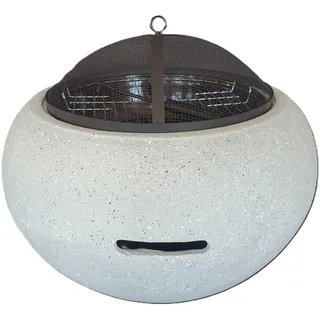 Feuertonne, Feuerschale, Grill, Feuerschale Steinoptik, Design Feuerstelle Betonoptik (Rund)