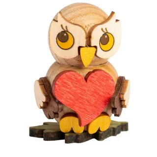 Drechslerei Kuhnert Kuhnert - Eulenkind mit Herz zum Stellen- Holzfigur 2020 ca. 4cm
