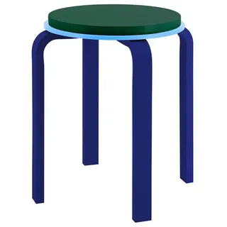 REMEMBER Hocker Max Ø 40 cm Holz Blau