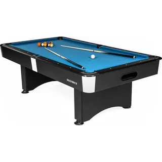 Buckshot Billardtisch 9ft Manhattan - 282x155x80 cm - 9 Fuß Pool Billard - Kugelrücklauf - Tischbillard mit Zubehör - Billard Tische 150kg - Schwarz