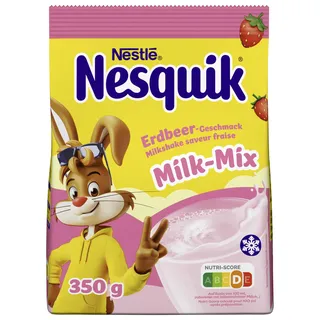 Nestlé Nesquik Milk-Mix Erdbeergeschmack, Getränkepulver für Milchshakes & kalte Getränke, 1er Pack (1 x 350g)