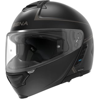 Sena Bluetooth Klapphelm Impulse mit Sound by Harman Kardon, Sonnenblende und integriertem Mesh Intercom-System / MP3 / Sprachwahl (Schwarz, S)