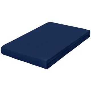 schlafgut Pure Topper Baumwolle 140 x 200 - 160 x 220 cm blue deep