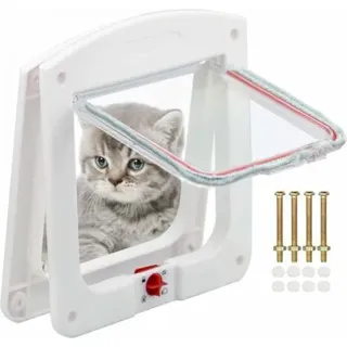 Katzenklappe Für Katzen Und Hunde, Kleine Katzenklappe, 4-fach Abschließbare Mikrochip-tür, Einfache Montage