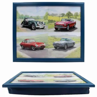 Lesser & Pavey Knietablett mit gepolstertem Kissen, geeignet für Getränke, Lebensmittel, Frühstück und Laptop, schönes Design für Zuhause und Büro