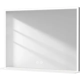 EMKE Badspiegel mit Beleuchtung Badspiegel mit Ablage Beschlagfrei Lichtspiegel Wandspiegel 80x60 cm