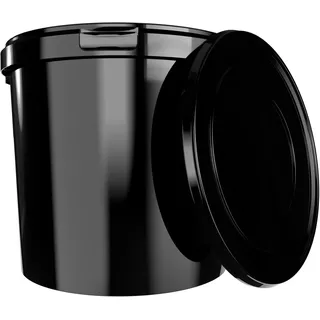 FixedByU Eimer mit Deckel 10 Liter Schwarz