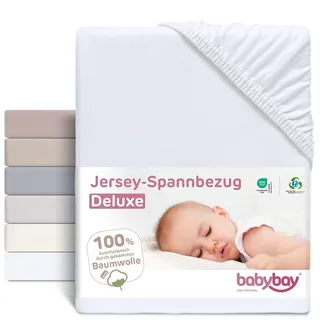 babybay Spannbettlaken Stoff Weiß 50 x 89 cm