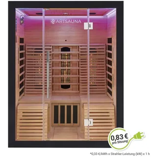 Artsauna Infrarotkabine Helsinki 150 mit Dual Technology schwarz