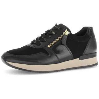 Gabor Damen Low-Top Sneaker, Frauen Halbschuhe,Best Fitting,Freizeit,sportlich,straßenschuhe,Strassenschuhe,schwarz (Gold),39 EU 6 UK - 39 EU