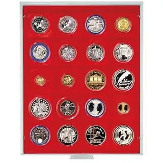 Münzbox Standard mit 20 quadratischen Fächern für LINDNER Münzbox-Inletts 51x51 mm