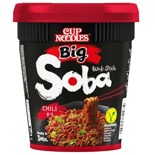 Nissin Soba Nudel Cup, Big Chili 115g Becher