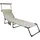 Gartenliege 185 x 24 x 55 cm creme inkl. Sonnendach