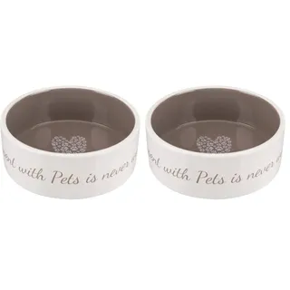 Trixie Keramiknapf Pet's Home, Keramik, 0,8 l/ø 16 cm, Creme/Taupe
