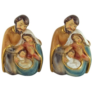 dekoprojekt Krippenfigur Krippenfiguren Heilige Familie, 2er Set, ca. 8 cm, K 098 (2 St., 2-tlg), handbemalte Krippenfiguren