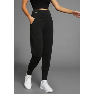 Yogahose FAYN SPORTS, Damen, Gr. 34, N-Gr, schwarz, Jersey, Obermaterial: 56% Baumwolle, 38% Viskose, 6% Elasthan, unifarben, loose fit lang, Hosen Yogahose, Zwei seitliche Eingrifftaschen & breiter Bund für sicheren Sitz