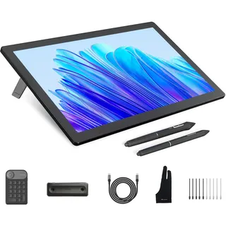 HUION Kamvas Pro 19 4K Grafiktablett mit Display, 18,4 Zoll Zeichentablett mit Touchscreen, 96% Adobe RGB,1,07 Milliarden Farben, PenTech 4.0 Schlanker Stift PW600, 16384 Stiftdruck, Mini-Tastenwahl
