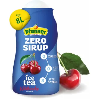 Pfanner Zero Sirup Ice Tea Wildkirsche (1 x 57 ml) – Zuckerfreier Getränkesirup für 8 L Eistee – kalorienfrei & ohne Zucker – Pfanner Eistee Geschmack