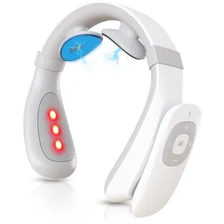 FORTHiQ Nacken-TENS-Gerät mit Wärme, Elektrisches Nackenmassagegerät zur Schmerzlinderung, 15 Stufen Tiefengewebsmassage, Tragbar und beruhigend