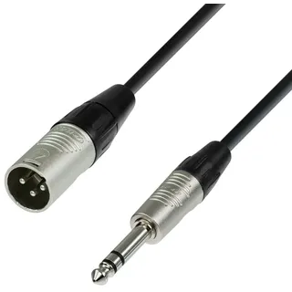 Adam Hall Cables Mikrofonkabel K4 BMV 0030 XLR male auf 6,3mm Klinke 0,3m (Packung mit 2)