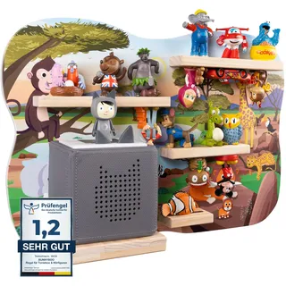 bunnyboo Toniebox Regal - für Toniebox und Figuren - ausreichend Platz für bis zu 32 Tonie Hörfiguren - Tonie Safari - geprüfte Qualität - Für Junge und Mädchen