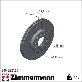 ZIMMERMANN Bremsscheibe SPORT Z 600.3221.52