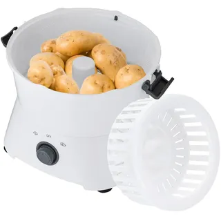 Kartoffelschäler Obst und Gemüseschäler mit Abtropffunktion, 85W Elektrischer Kartoffelschälmaschine mit Edelstahlklingen und Abtropfkorb für Küche und Gastronomie, 0,8 kg Kapazität