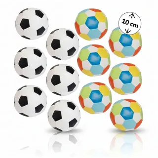 alldoro 12er Set Mini Softbälle für Kinder, Ø 10 cm, extra weich, schwarz-weiß & bunt bunt 100 MM