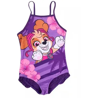 UNITED LABELS Paw Patrol Badeanzug für Mädchen, Skye, Lila, 98-104, Schwimmanzug Kinder, Schwimmkleidung - 98-104