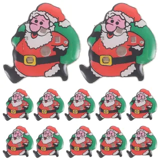 Hemobllo 25PCS LED Weihnachtsmann Anstecknadeln Set, Mehrfarbige Leuchtende Broschen für Weihnachtsdekoration und Kinder Geschenke
