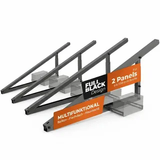 Solarway Balkonkraftwerk-Halterung für Solarmodule 2 Stück Neigungswinkel 10° - 35° schwarz
