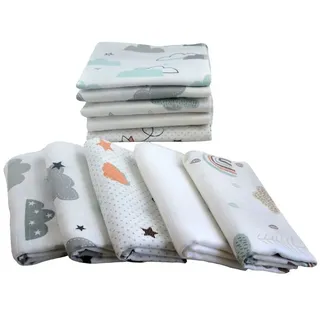 M.M.C. Spucktuch Mullwindel Mix, (10-tlg), 80x70 cm Mulltücher bunt