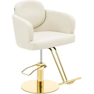 Physa Salonbedarf, Friseurstuhl Fussstütze höhenverstellbar Barber-Stuhl 200 kg Winsford Creme&Gold