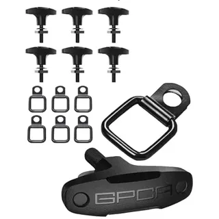 GPCA Rändelschrauben-Set, mit T-Griff, schnell entfernbar, kompatibel mit Wrangler JL/JK Hard Top Cargo Deck, entworfen in den USA (2007-heute JK/JL Anker + Spann-D-Ringe, 6er-Pack)