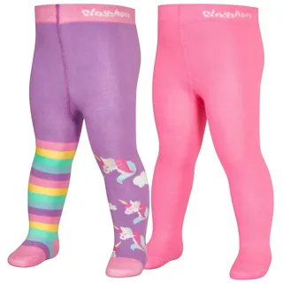 Playshoes Strumpfhose Unisex Kinder Strumpfhose, Einhorn 2er Set, 86/92