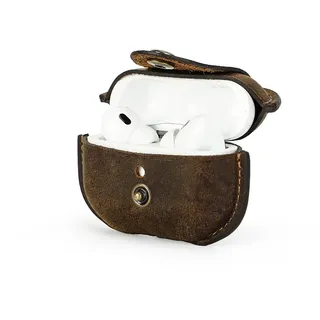 CONTACT'S Family Leder Hülle per AirPods Pro 2, Custodia Airpods Pro 2 Pelle, Airpods Pro 2 Generation Case, Airpod Pro Hülle (Kaffee)