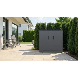 Weka Terrassenschrank 90 x 62,5 x 84-85,5 cm Grau