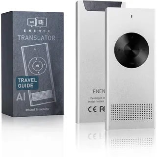 Enence Sofortübersetzer Original, Muama Übersetzer Zwei-Wege-Echtzeit-AI-Sofortübersetzer für 60+ Sprachen mit hoher Sprachpräzision, Bersetzer Gerät Testsieger, Taschenwörterbuch Translator