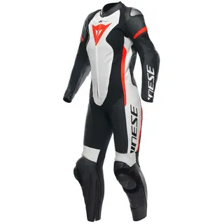 Dainese Grobnik Perforierter Lederanzug - Black / White / Fluo Red - 54